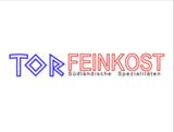 Logo: "TOR FEINKOST" in Blau und Rot mit dem Untertitel "Südländische Spezialitäten".